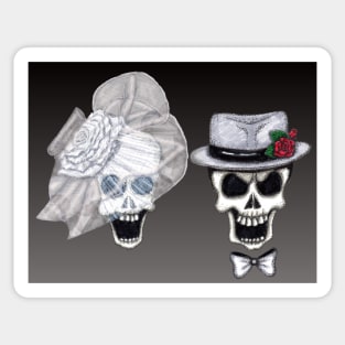 Glam Skull Bride & Groom Portrait Sticker